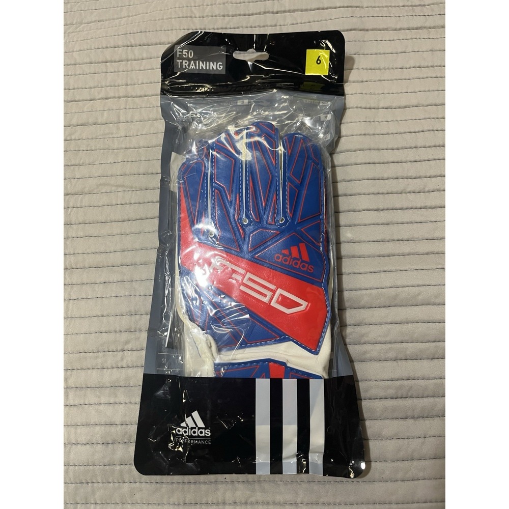 Adidas F50 Goal Keeping Soccer Training Gloves Blue Size 6 Brand New In Bag